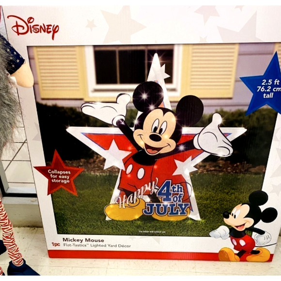 Disney Mickey Mouse 4th Of July Light Up Sign Home Decor IndoorOutdoor Man Cave